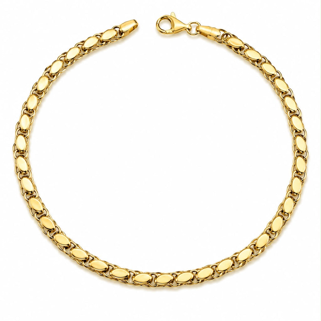 18k gold Damascus bracelet, 18.5cm