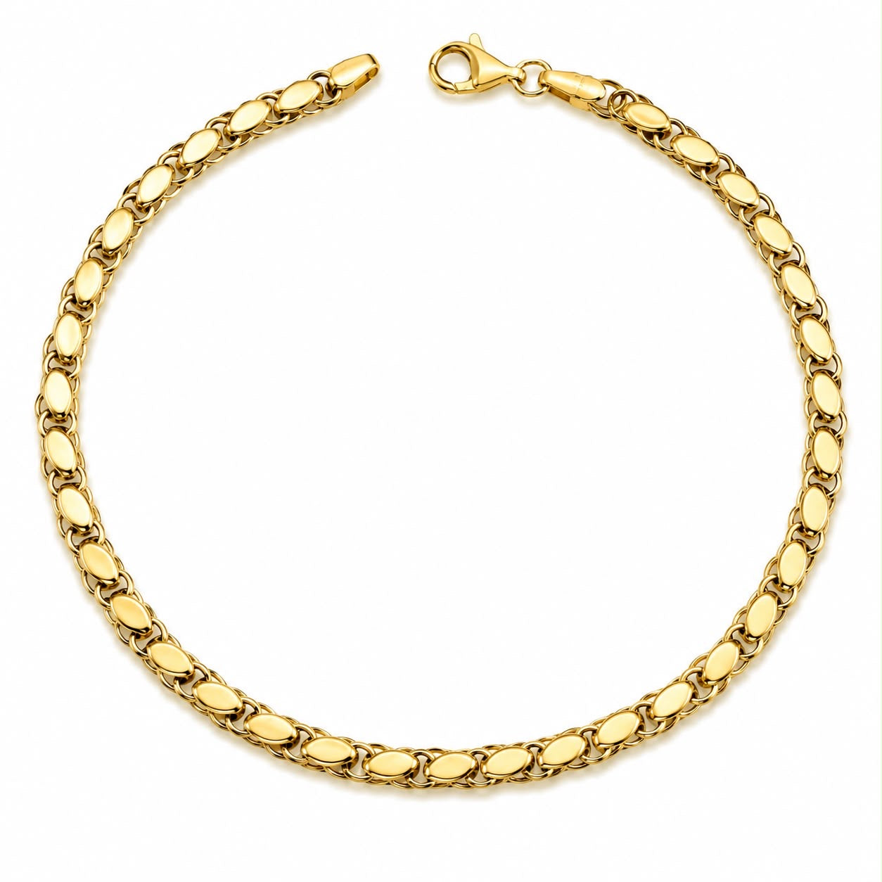 18k gold Damascus bracelet, 18.5cm
