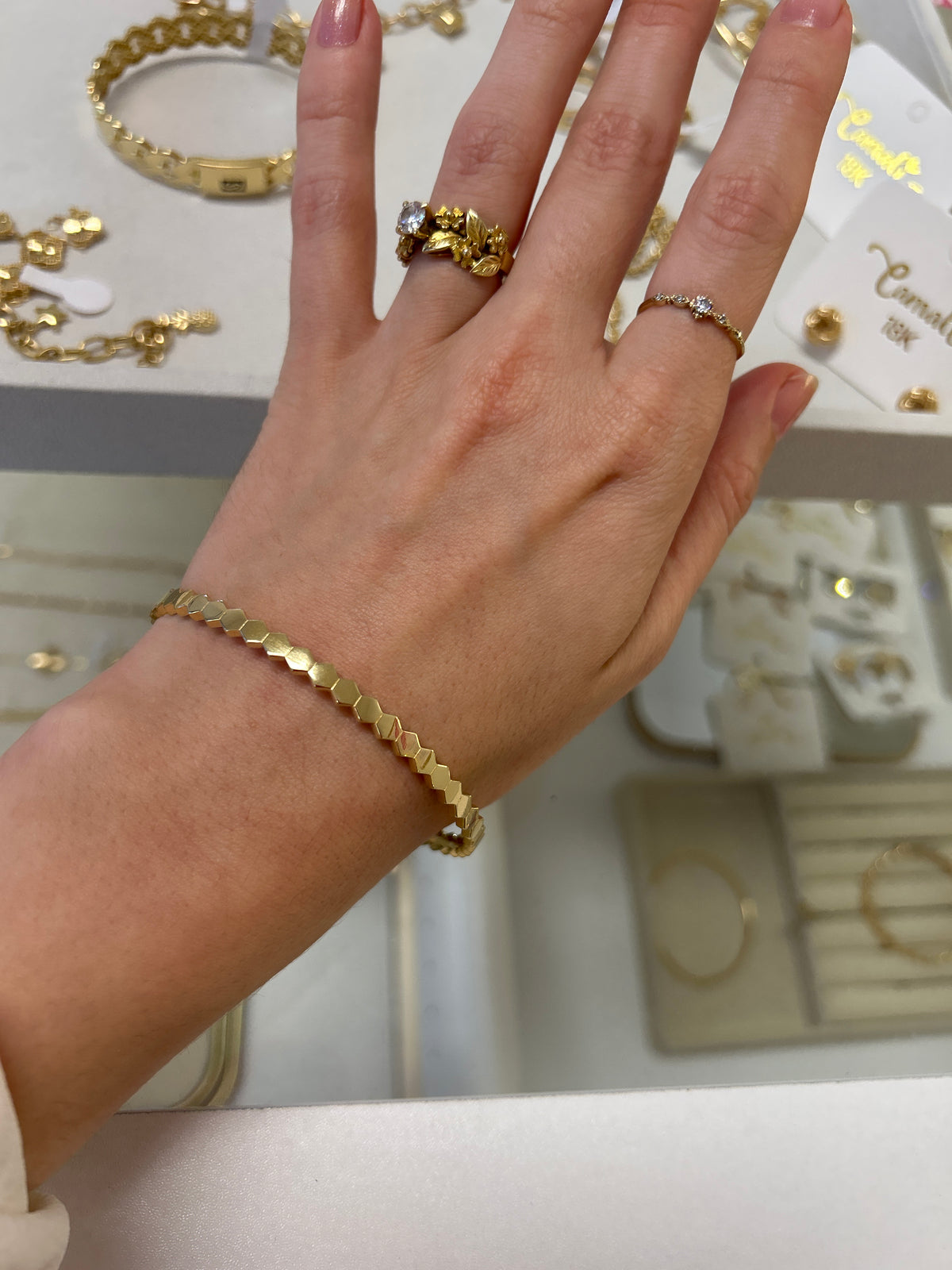 Bracelet Ruche en or 18K, taille 19, 5,98 g