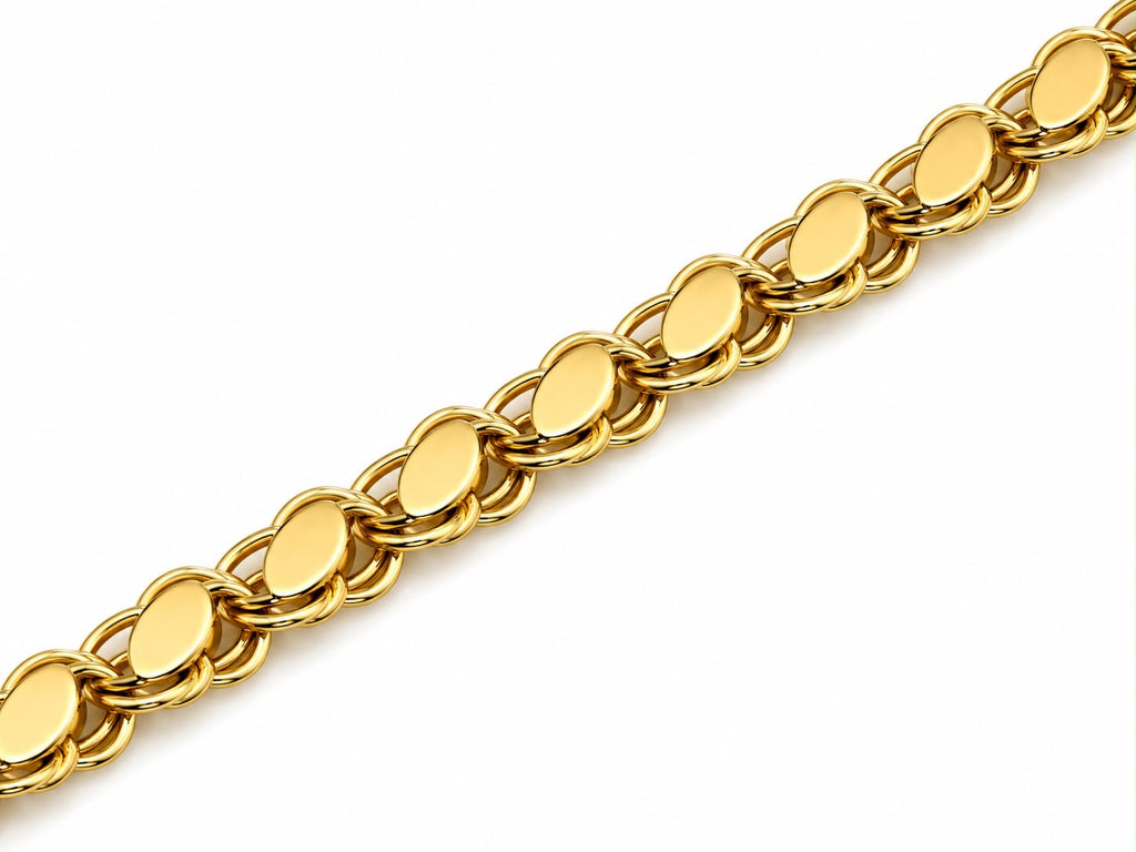 18k gold Damascus bracelet, 18.5cm