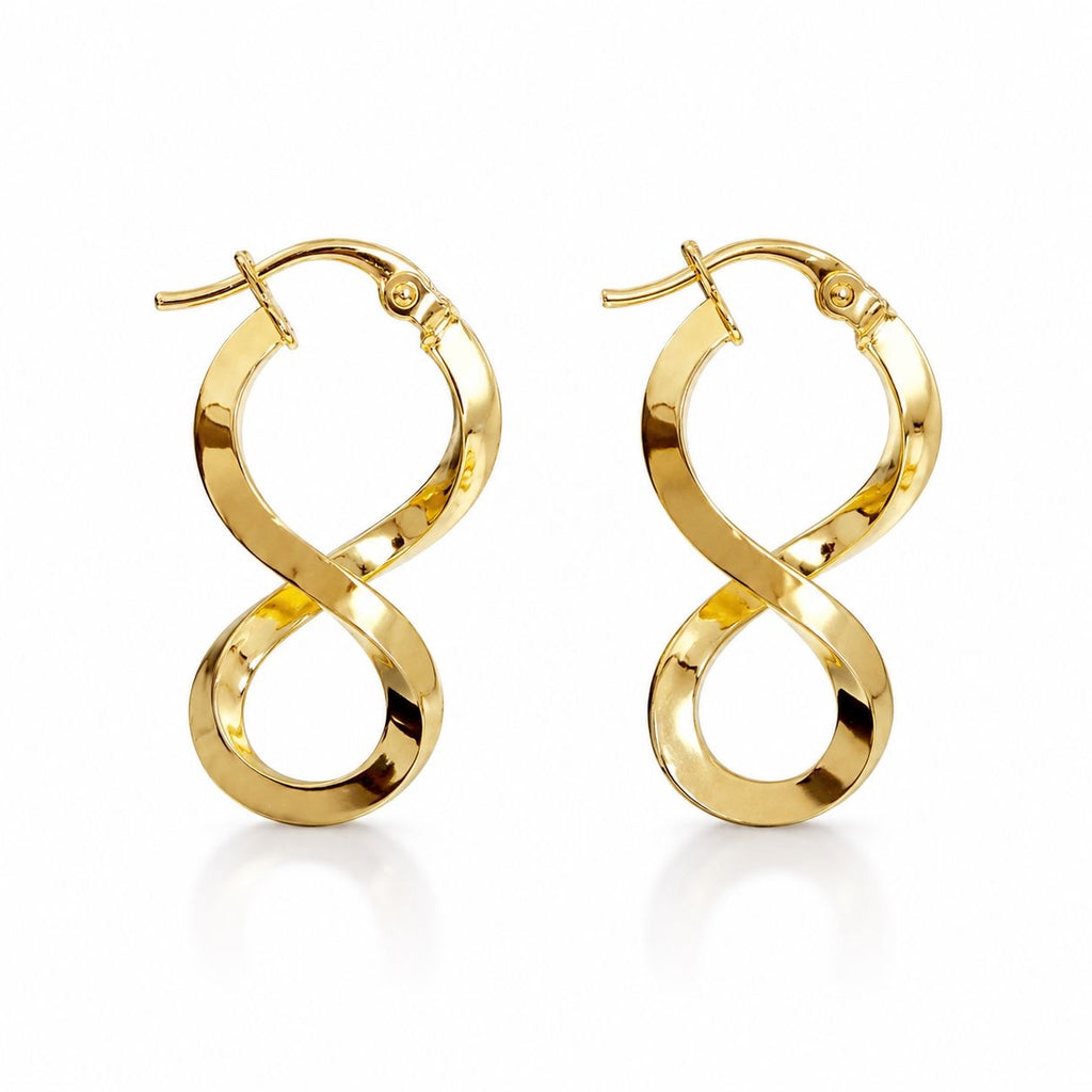 18k gold infinite hoops, 23mm, 1.56g