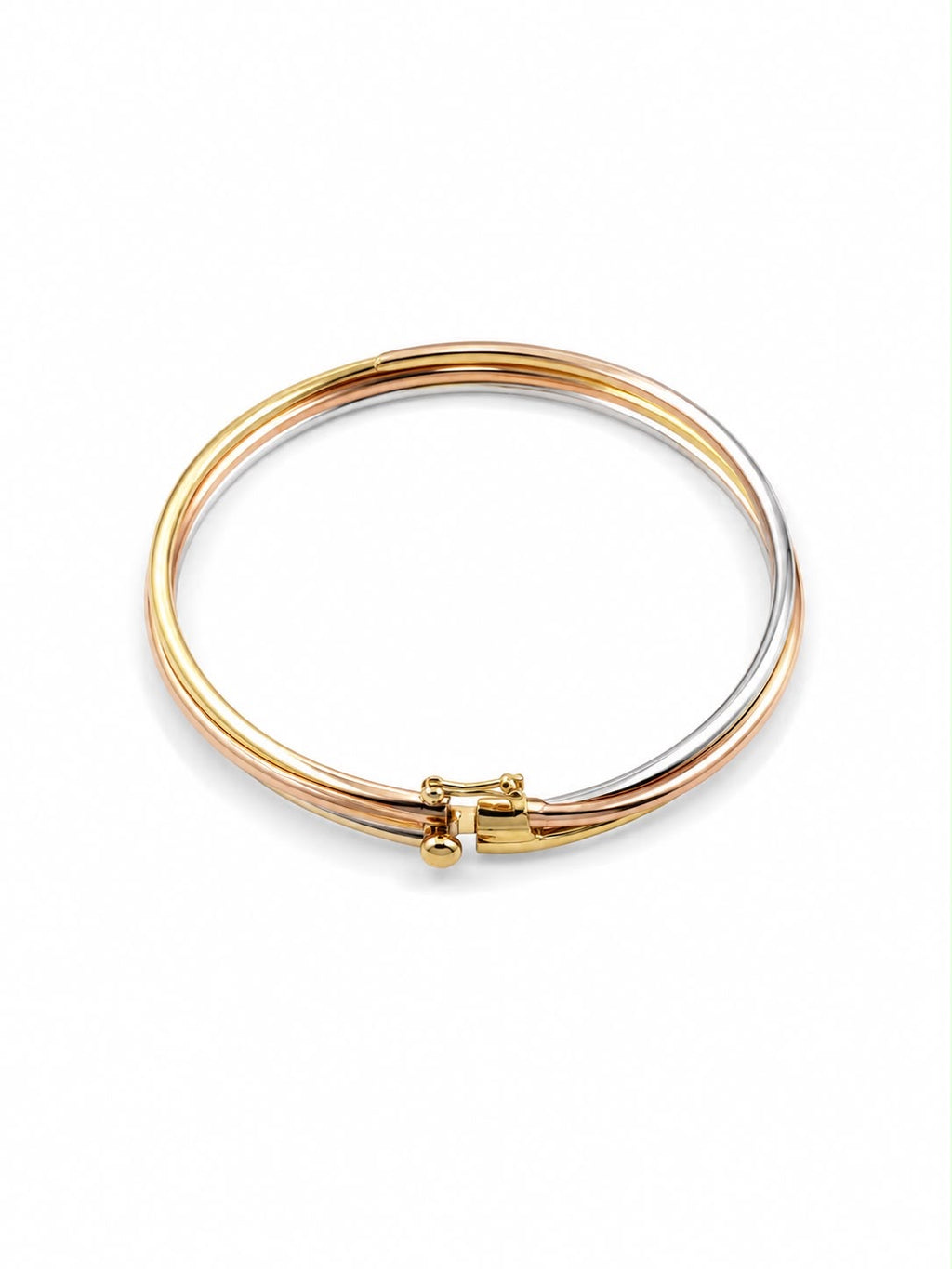 Bracelet jonc en or 18 carats 3 tons, taille 18 (moyen) 11,60 g