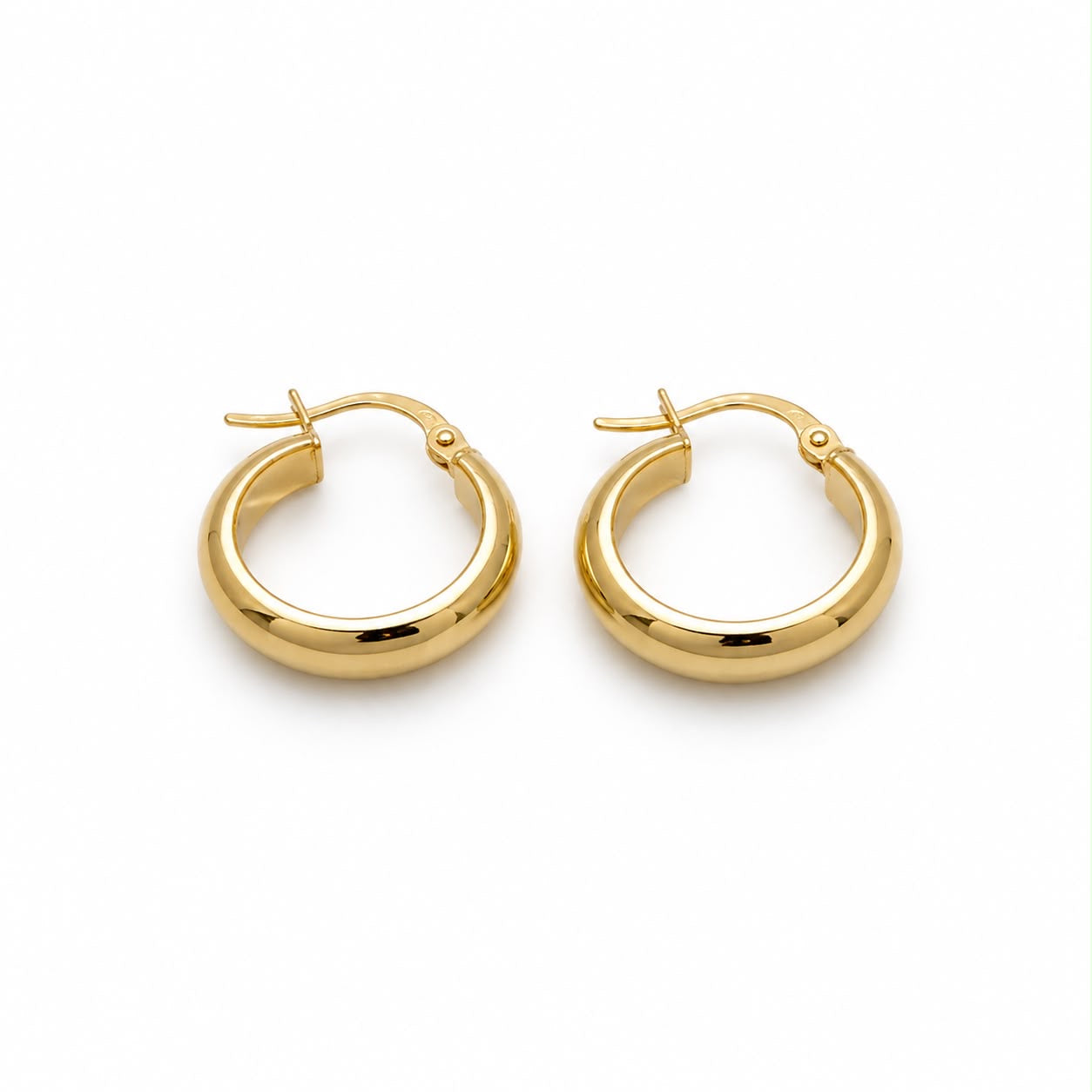 18k gold small hoops, 1.67g