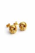 18k gold knots earrings, medium size (12mm), 2.01g