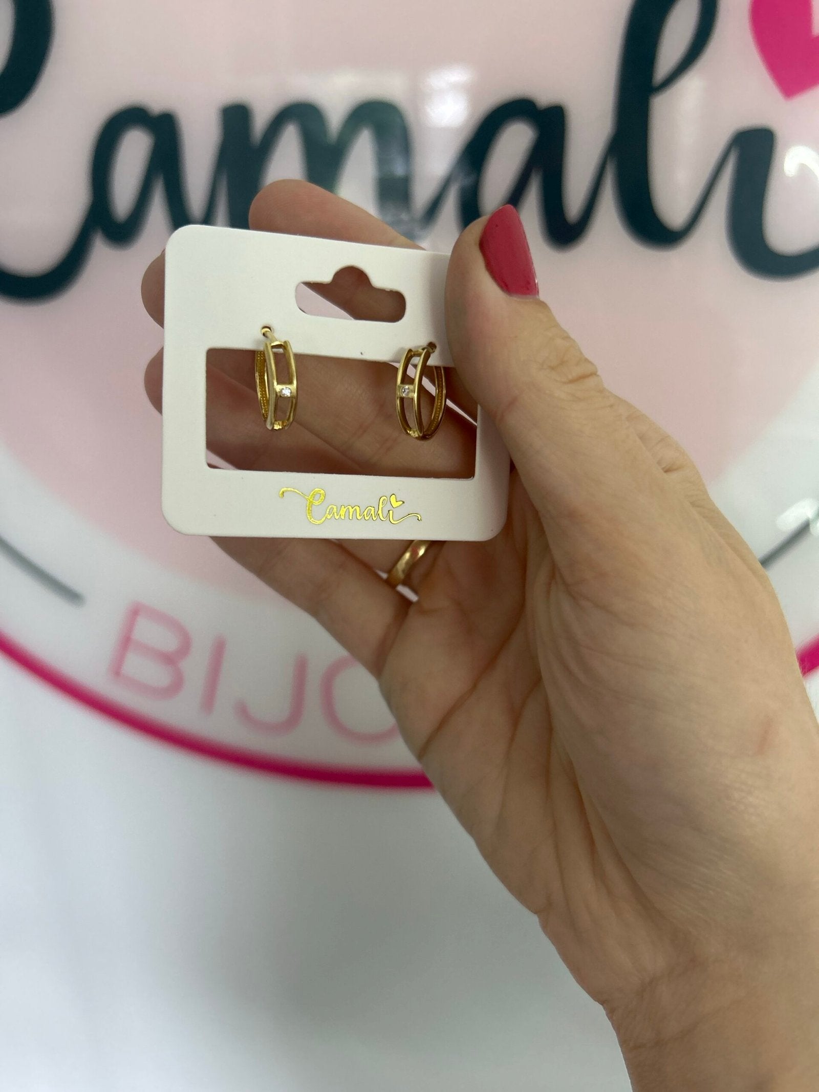 Boucles d’oreilles d’or 18k, inspiration move, 2.96g image 1