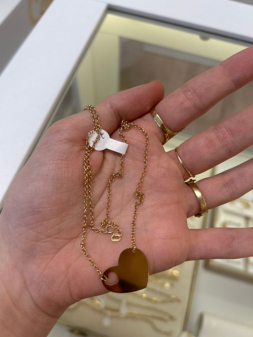 Chaîne Tauco cœur en or 18 carats, 45 cm, 2,54 g