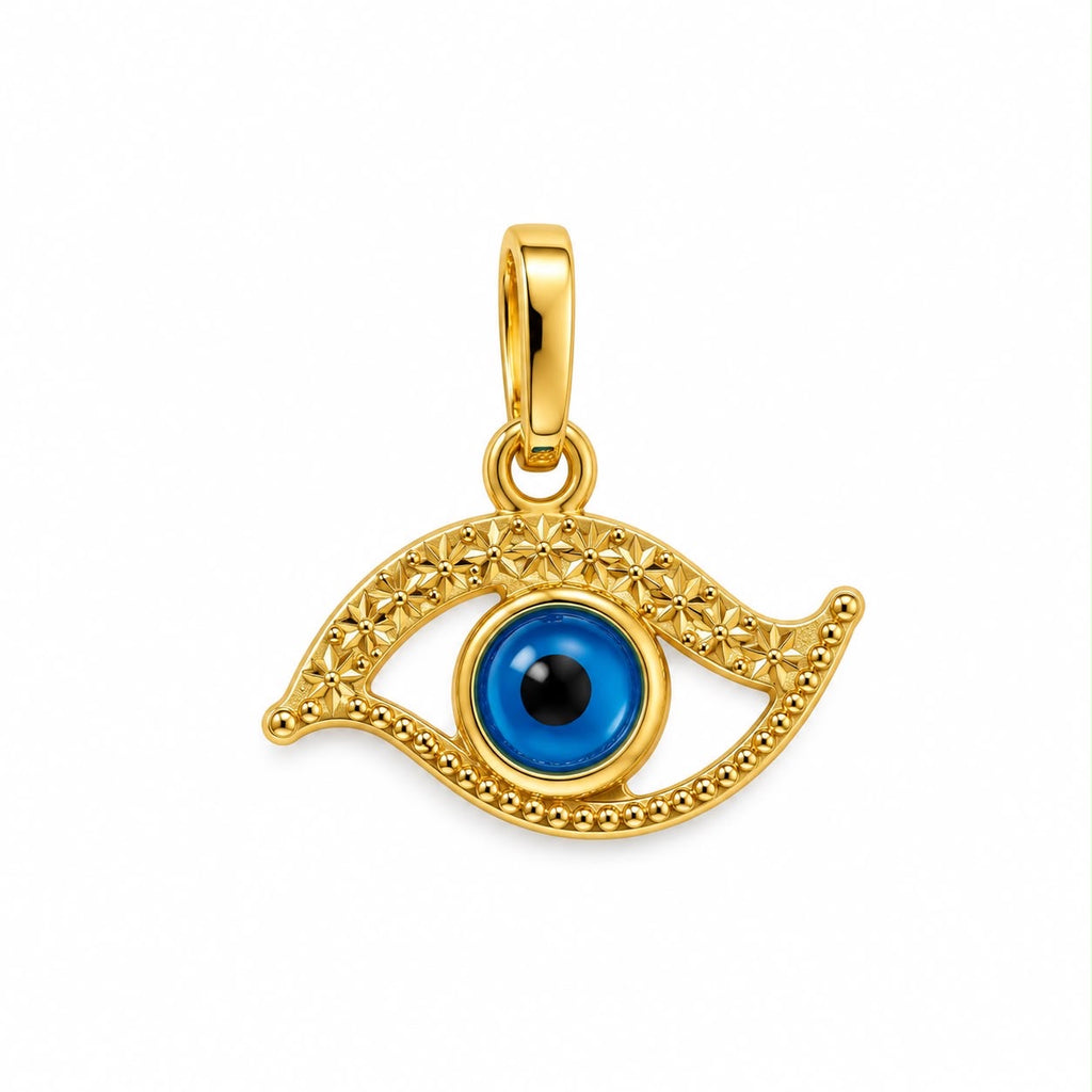 18k gold eye pendant, 18mm, 0.90g