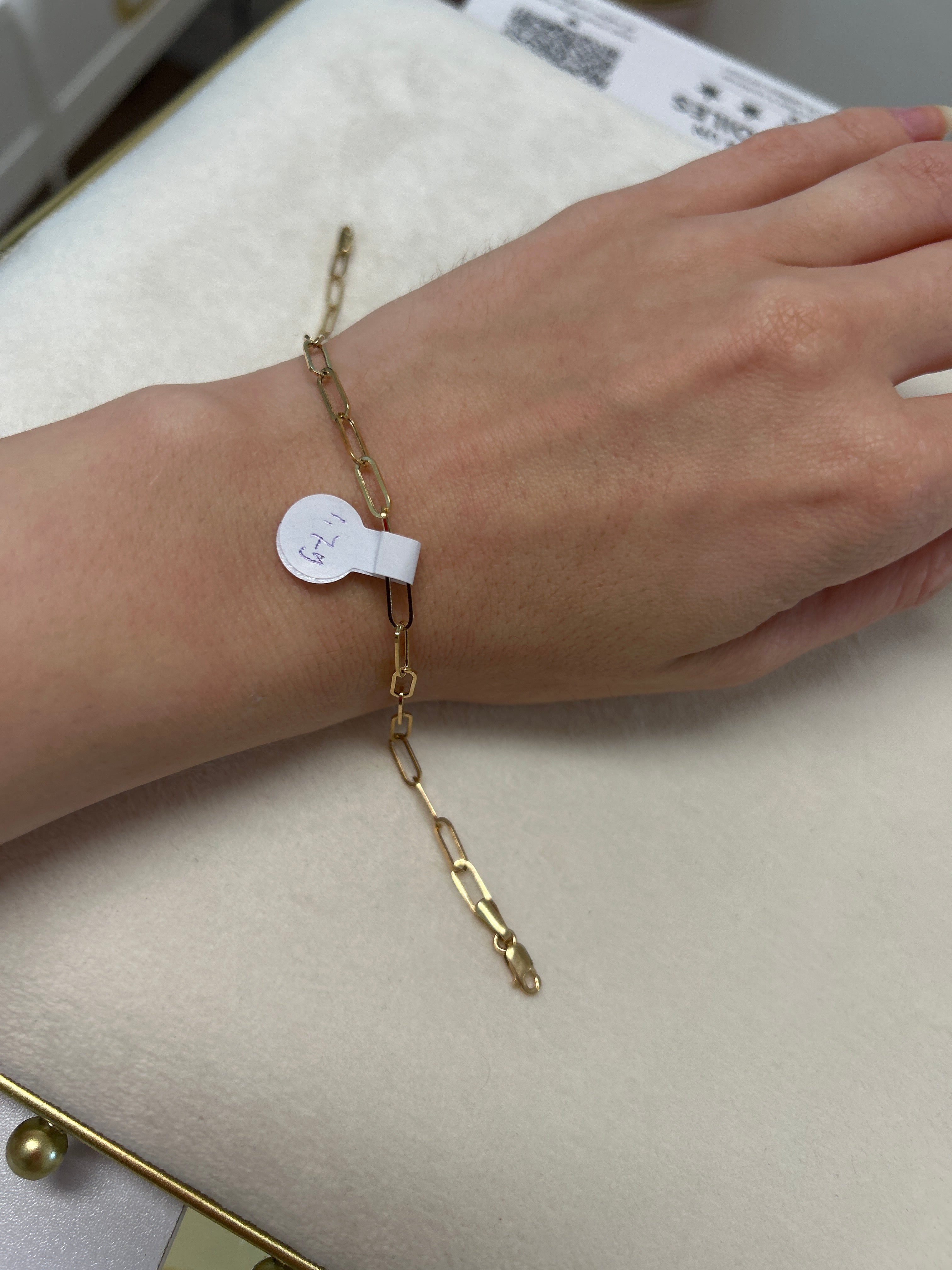 Bracelet trombone en or 18 carats, 19 cm, 1,79 g