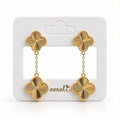 18k gold dangling clovers earrings (12-15mm), 3.98g