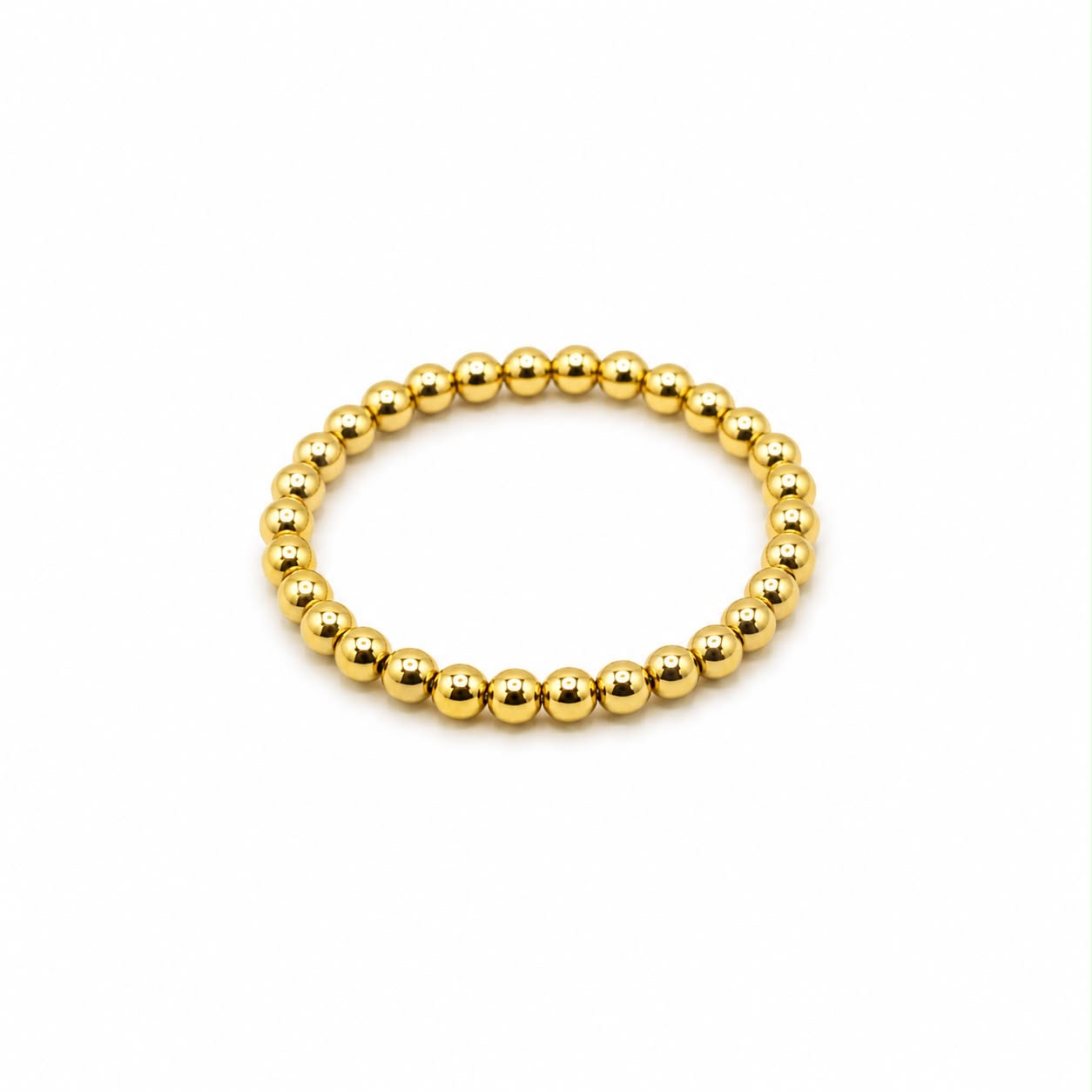 18k gold beaded ring, size 6, 1.16g