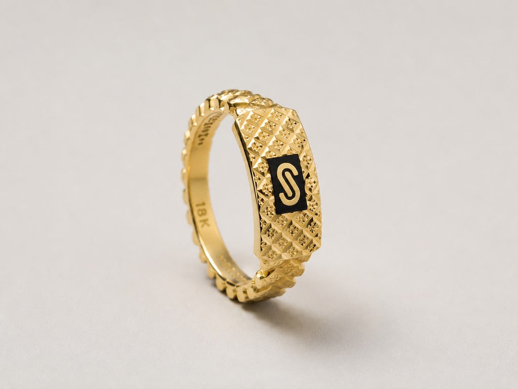 18k gold ring, size 8.5, 2.7g