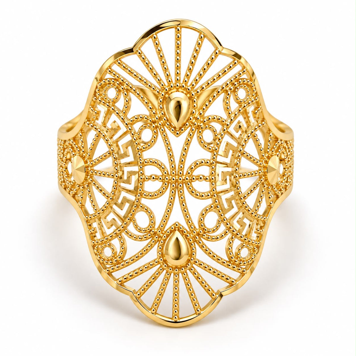18k gold power ring, size 7, 1.92g