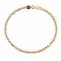 18k gold tritone beads bracelet, adjustable 17.5-19cm, 2.25g