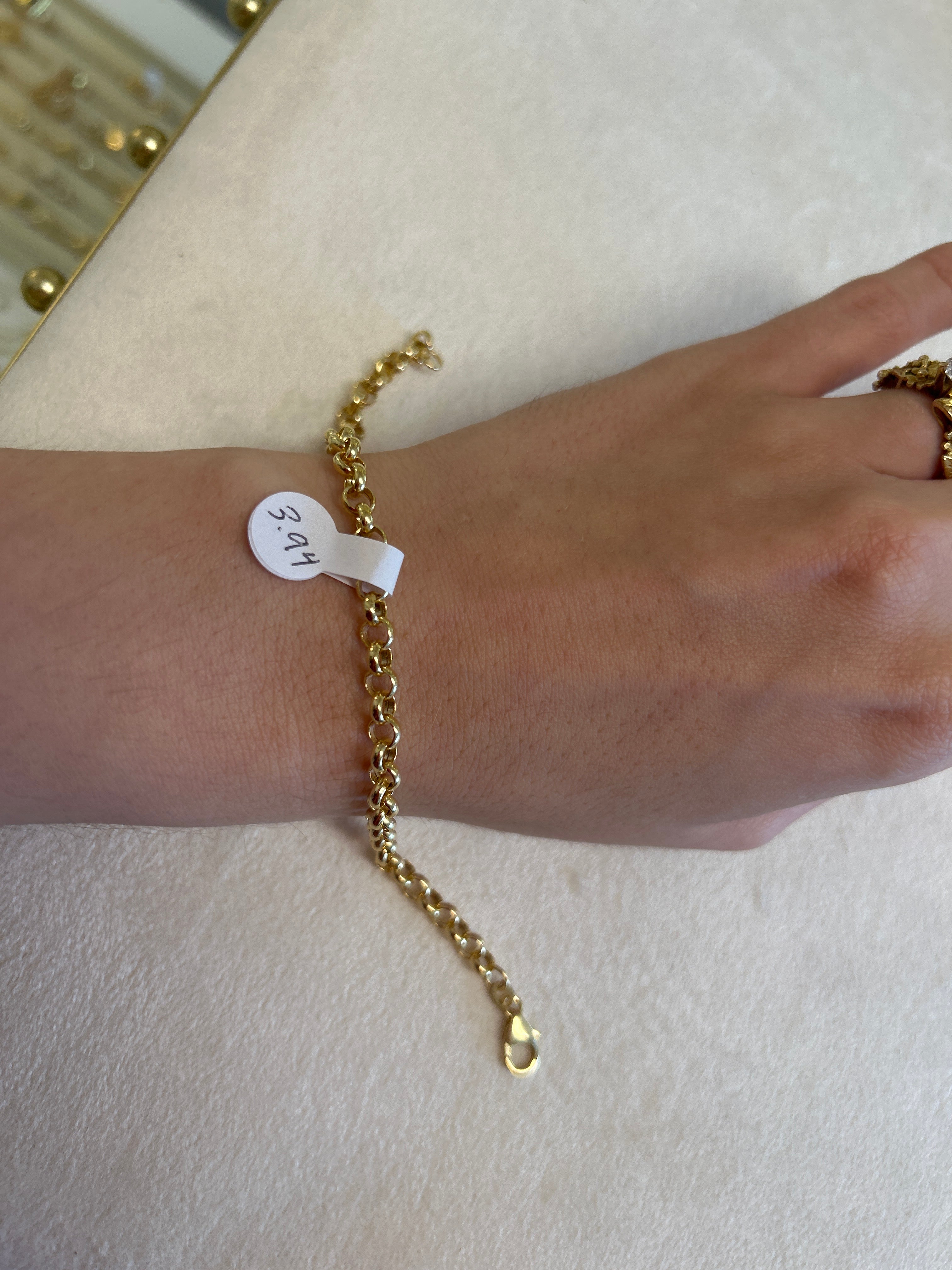 18k solid gold tauco bracelet, 19cm, 3.94g