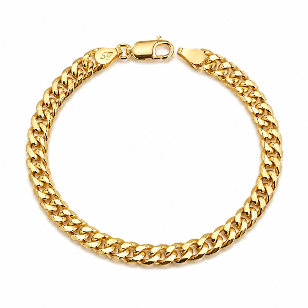 18k solid gold Miami bracelet, 18.5cm, 5.46g