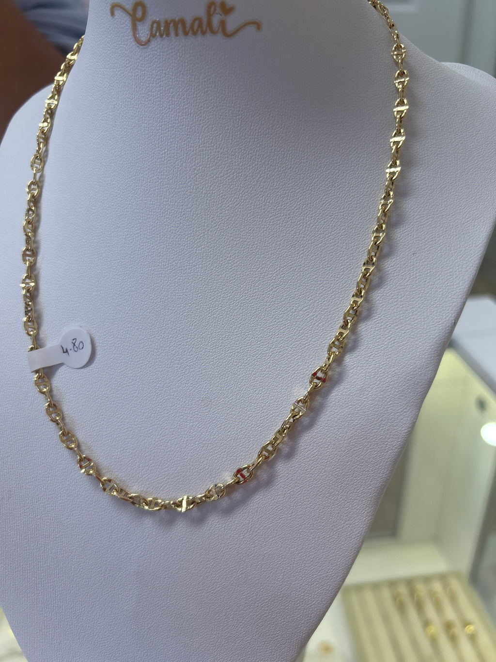 18k gold coffee beans chain, 45cm, 4.80g