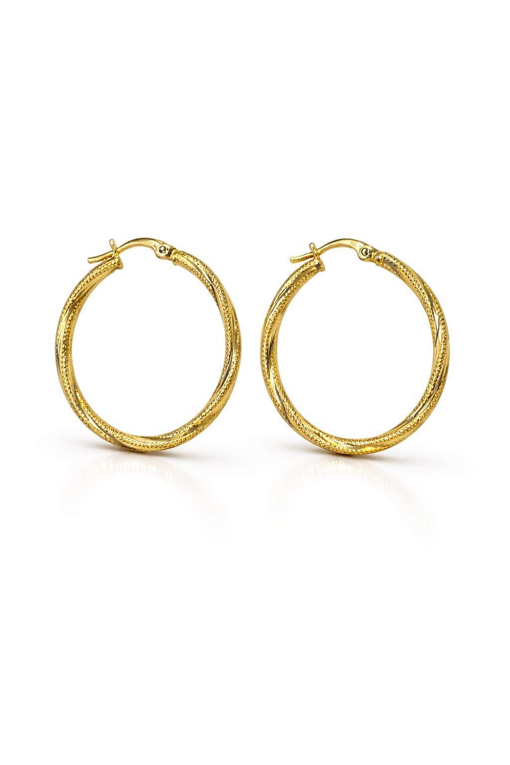 Créoles torsadées en or 18 carats, 18 mm, 1,07 g