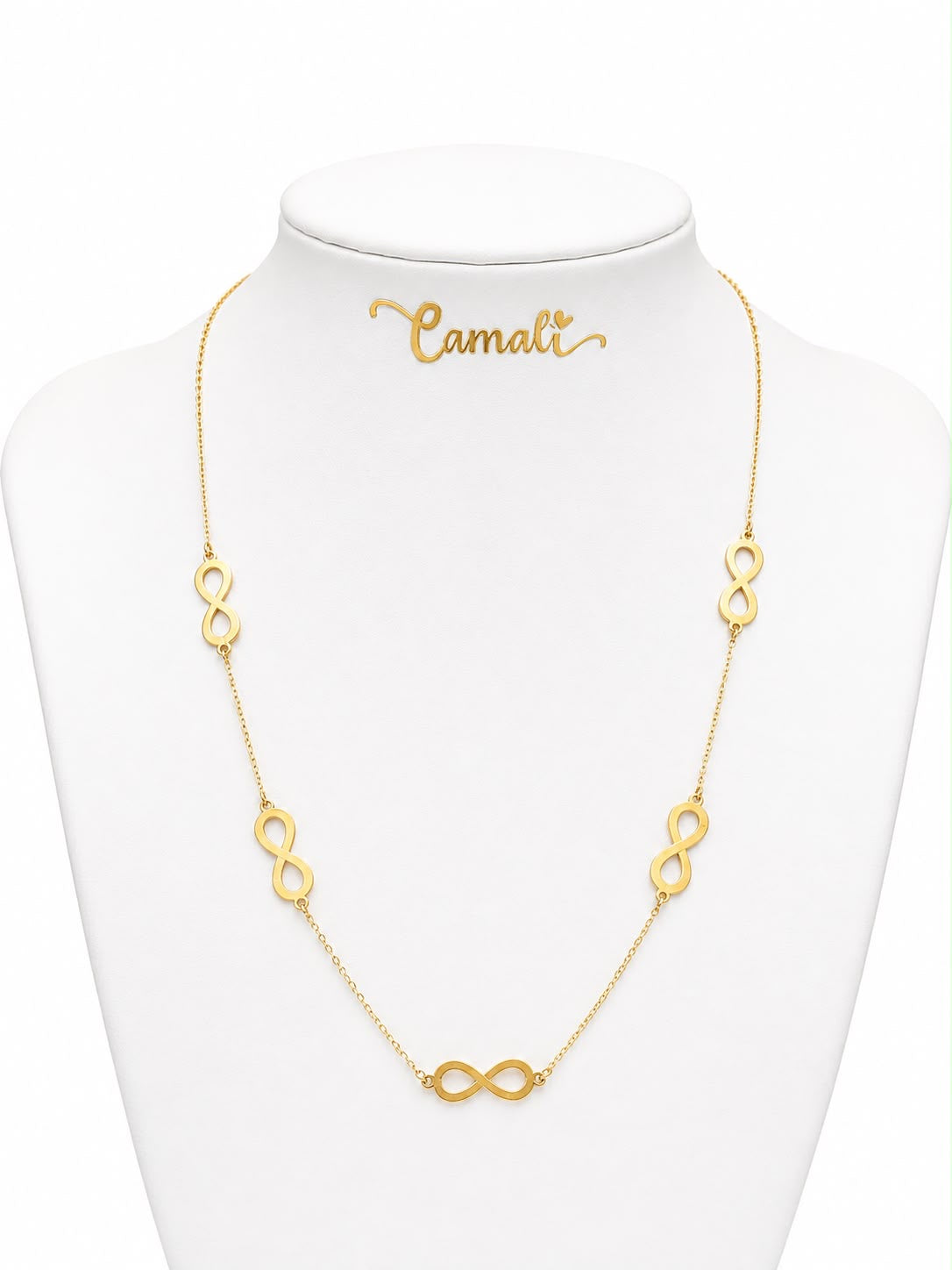 18k gold infinite necklace , 43 cm, 2.16g