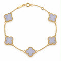 18k gold bracelet with light blue stone, 17.5-19cm, 3.01g