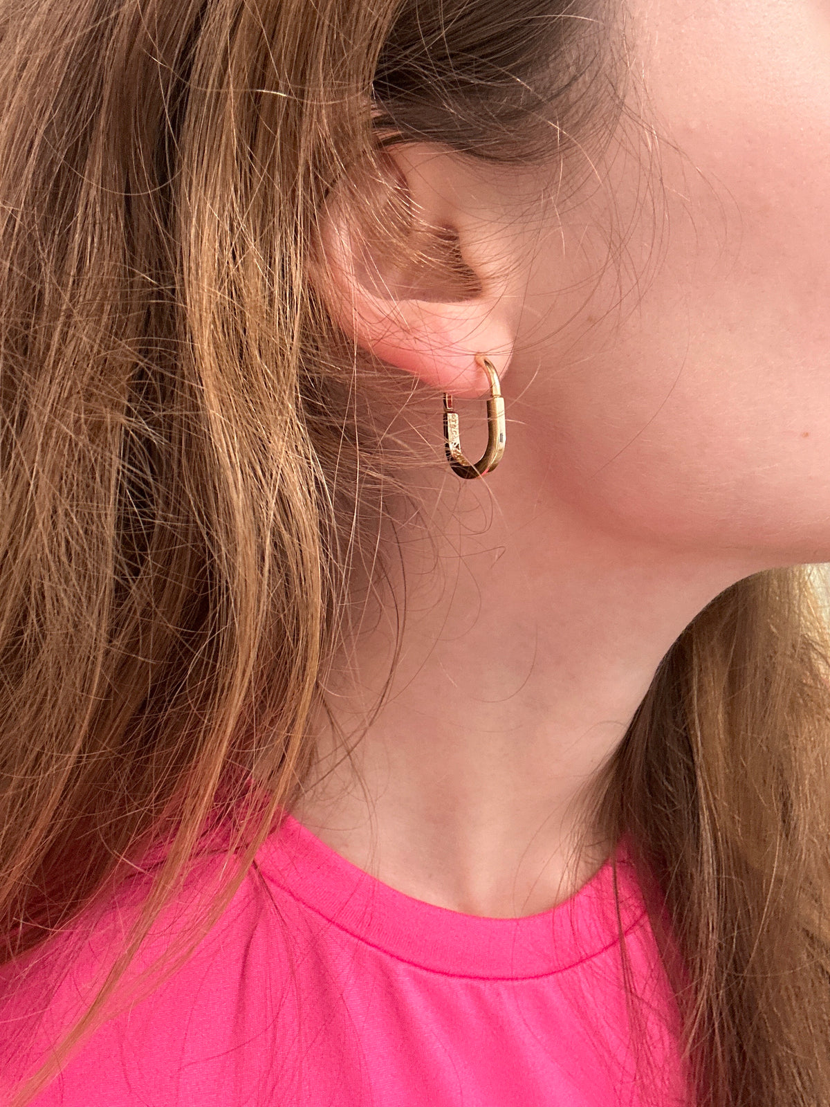 18k gold lock earrings, 3.01g