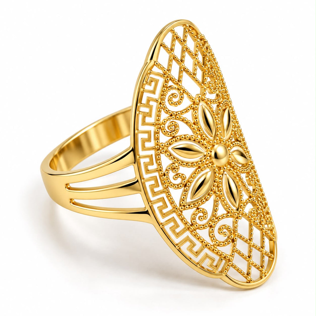 18k gold power ring, size 9, 2.01g