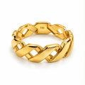 18k gold interlace ring, size 7, 2.95g