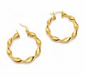 Créoles torsadées en or 18 carats, 27 mm, 2,31 g