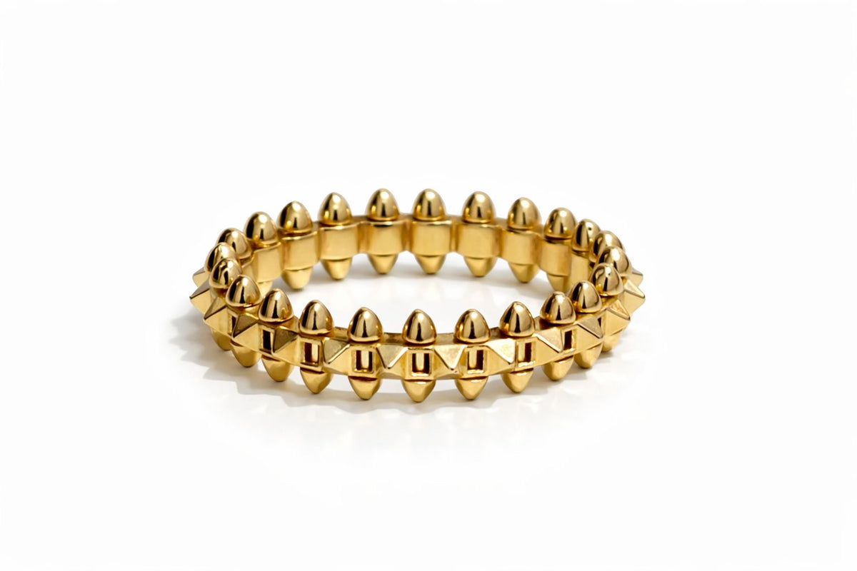 18k gold ring, clash style, size 8, 3.79g