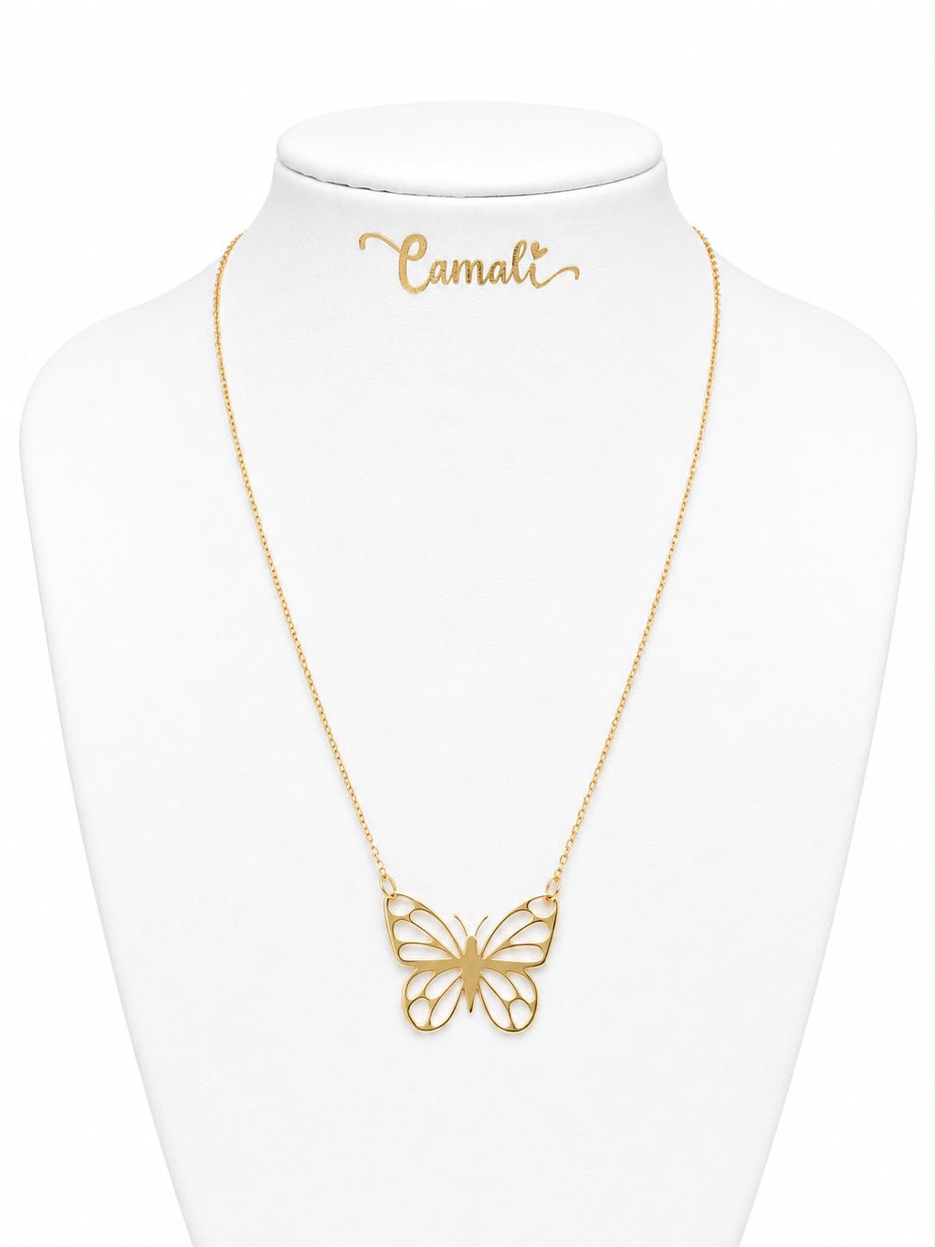 Collier papillon en or 18 carats, 45 cm, 1,81 g