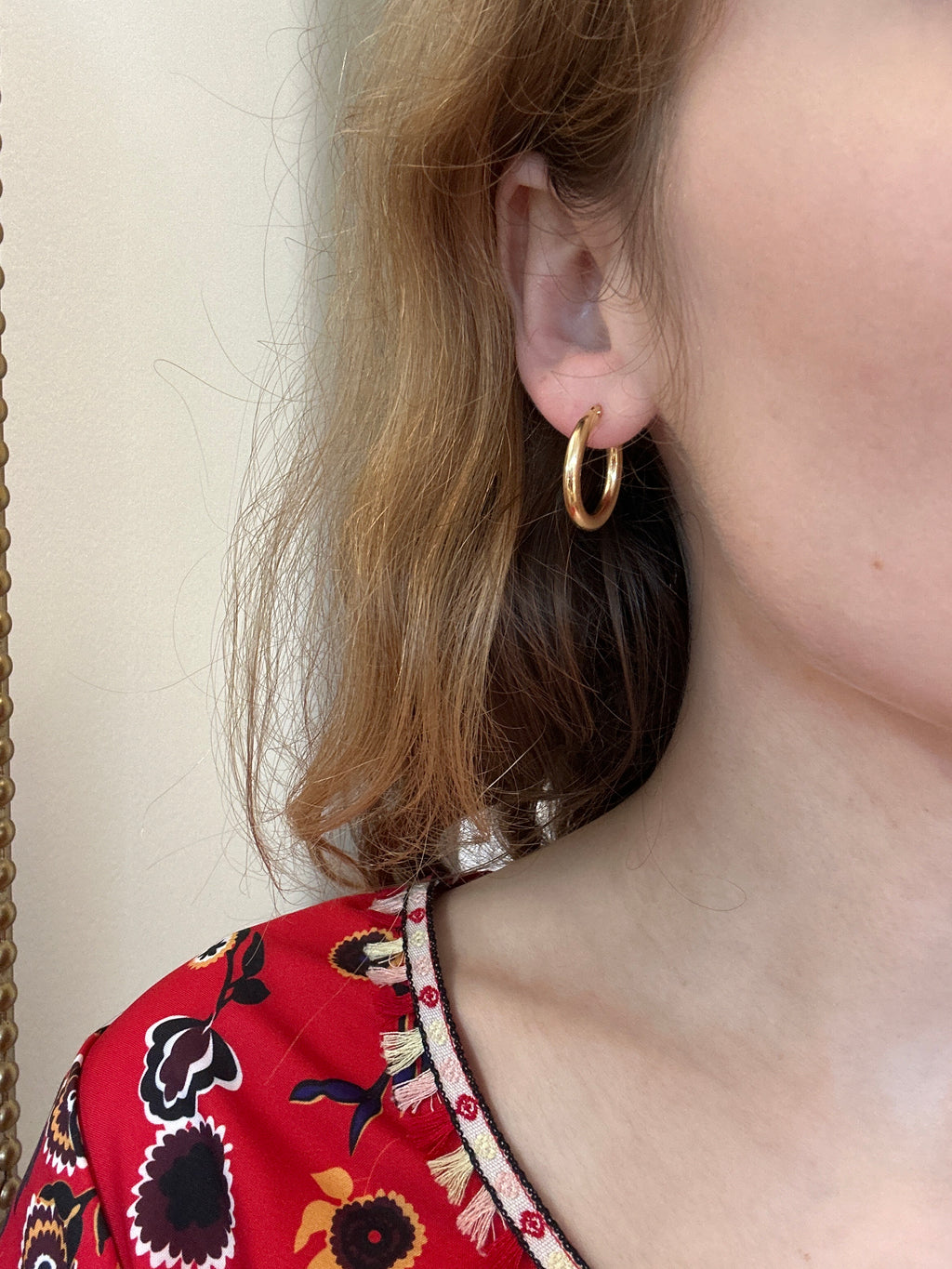 18k gold donut hoops, 20mm, 1.68g