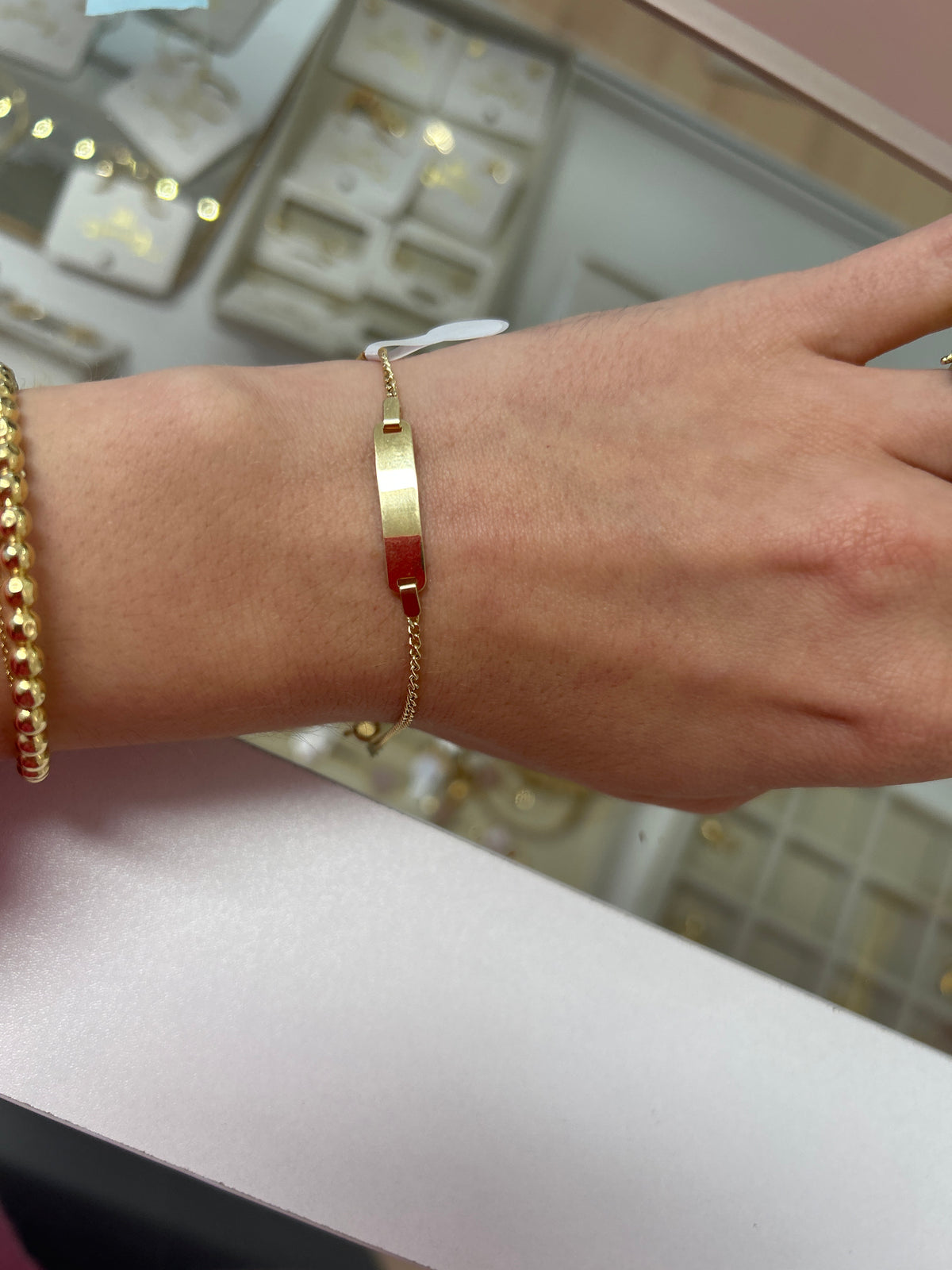18k gold identity bracelet for baby and kids, 14cm, 1.56g