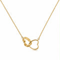 18k gold interlock hearts necklace, 2.99g, 40-45cm (adjustable)