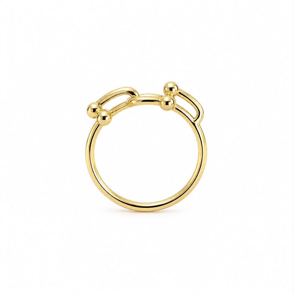 18k gold hard/ware style ring size 6, 1.85g