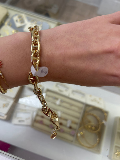 18k coffee been bracelet 10.09g , 19 cm