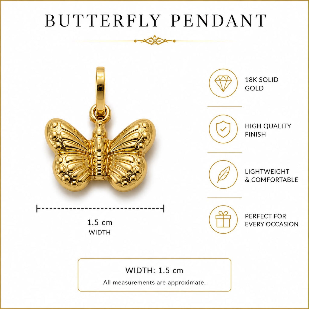 18k gold butterfly pendant, 0.94g