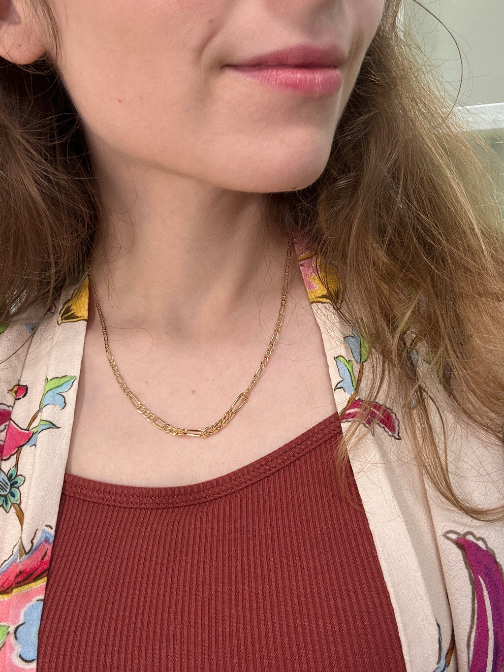 18k gold degraded figaro chain, 45cm, 2.78g