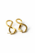 18k gold infinity earrings, Greek style, 23mm, 1.38g