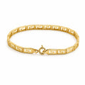 18k gold Greek style squares bracelet, 4.99g, 17cm
