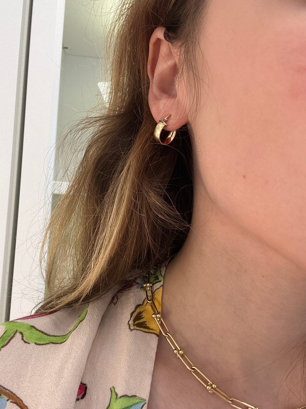 18k gold thick hoops, 12mm, 1.72g