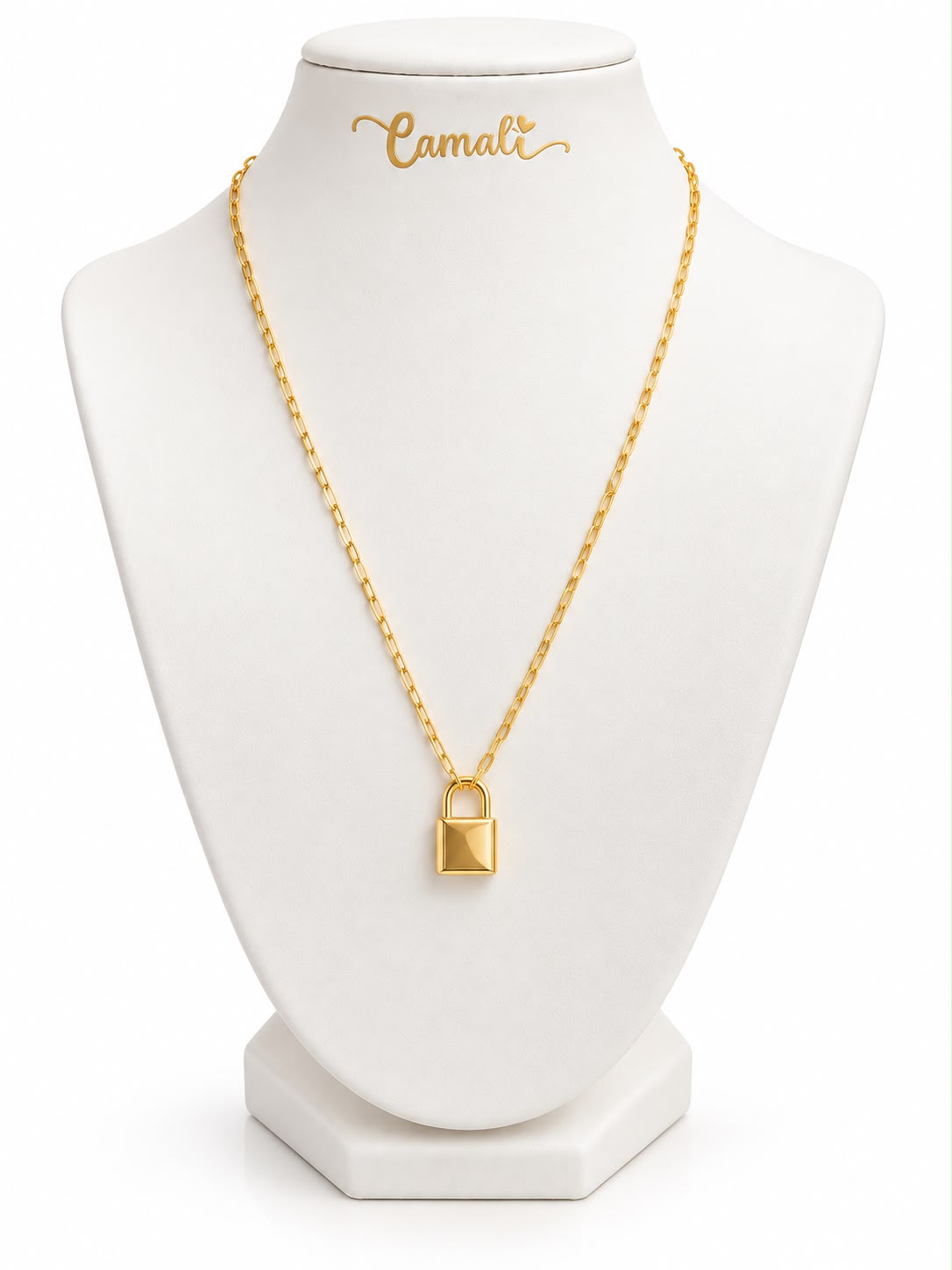 18k gold thin paperclip chain with lock  46cm, 1.87g