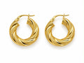 18k gold twisted hoops, 18mm, 2.79g
