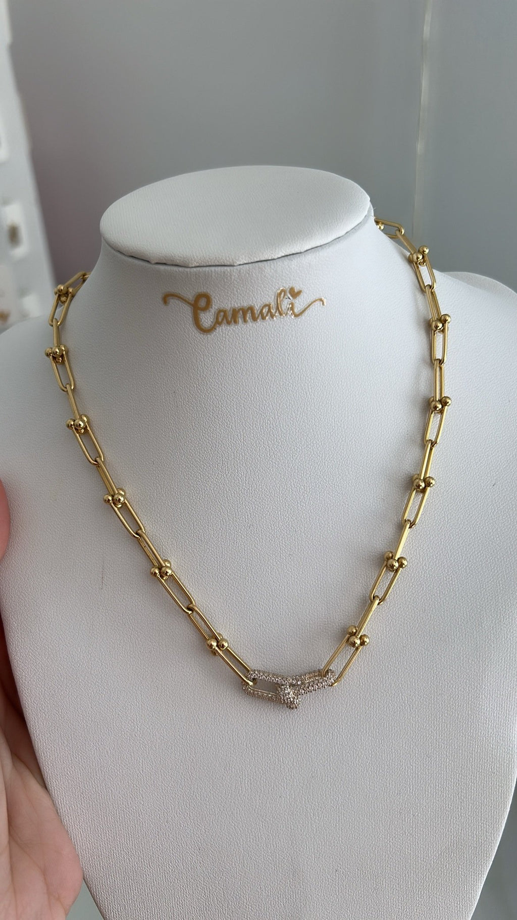 Collier d’or 18k, style hardware, 40cm, 9.74g image 1