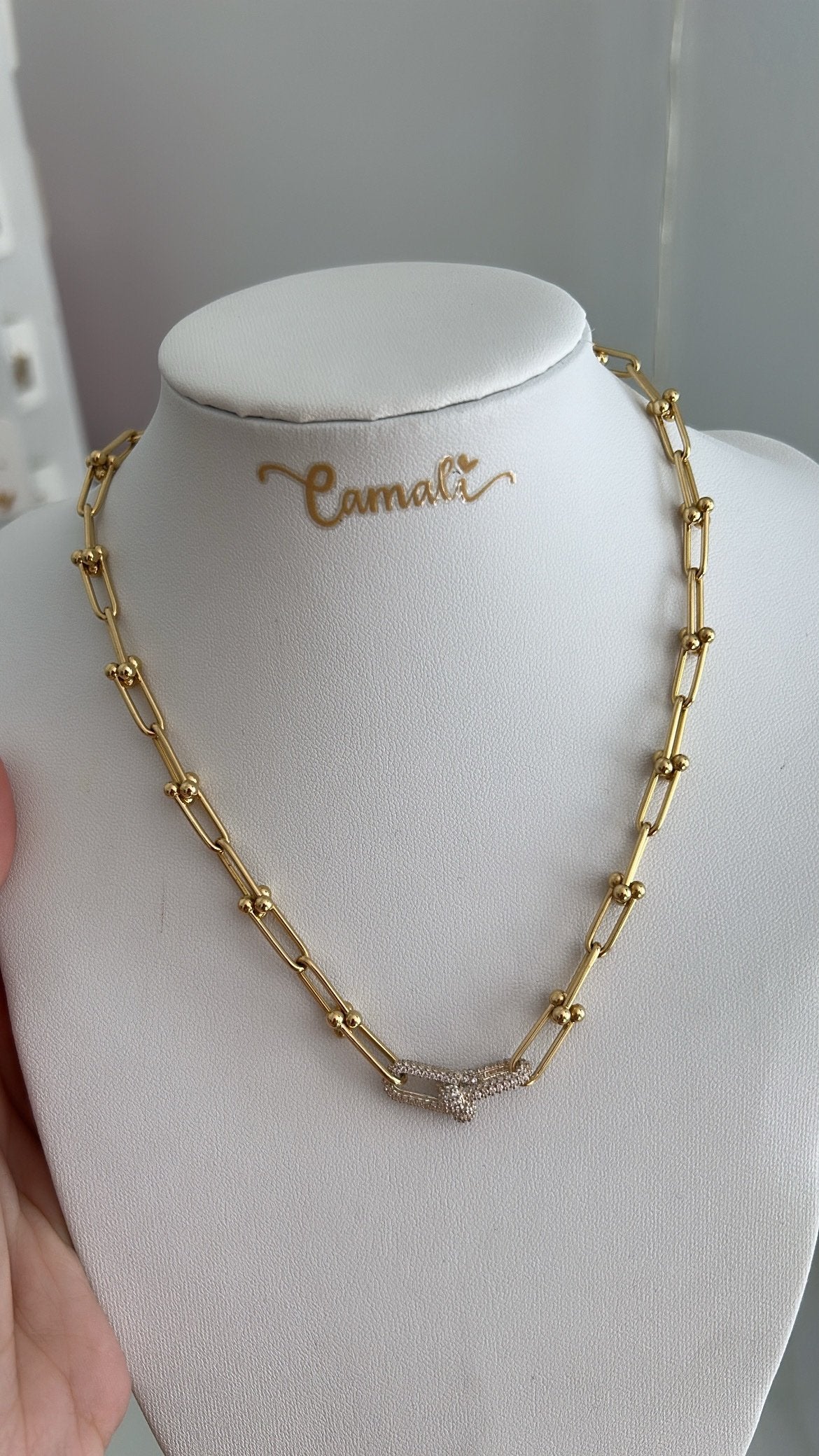 Collier d’or 18k, style hardware, 40cm, 9.74g image 1