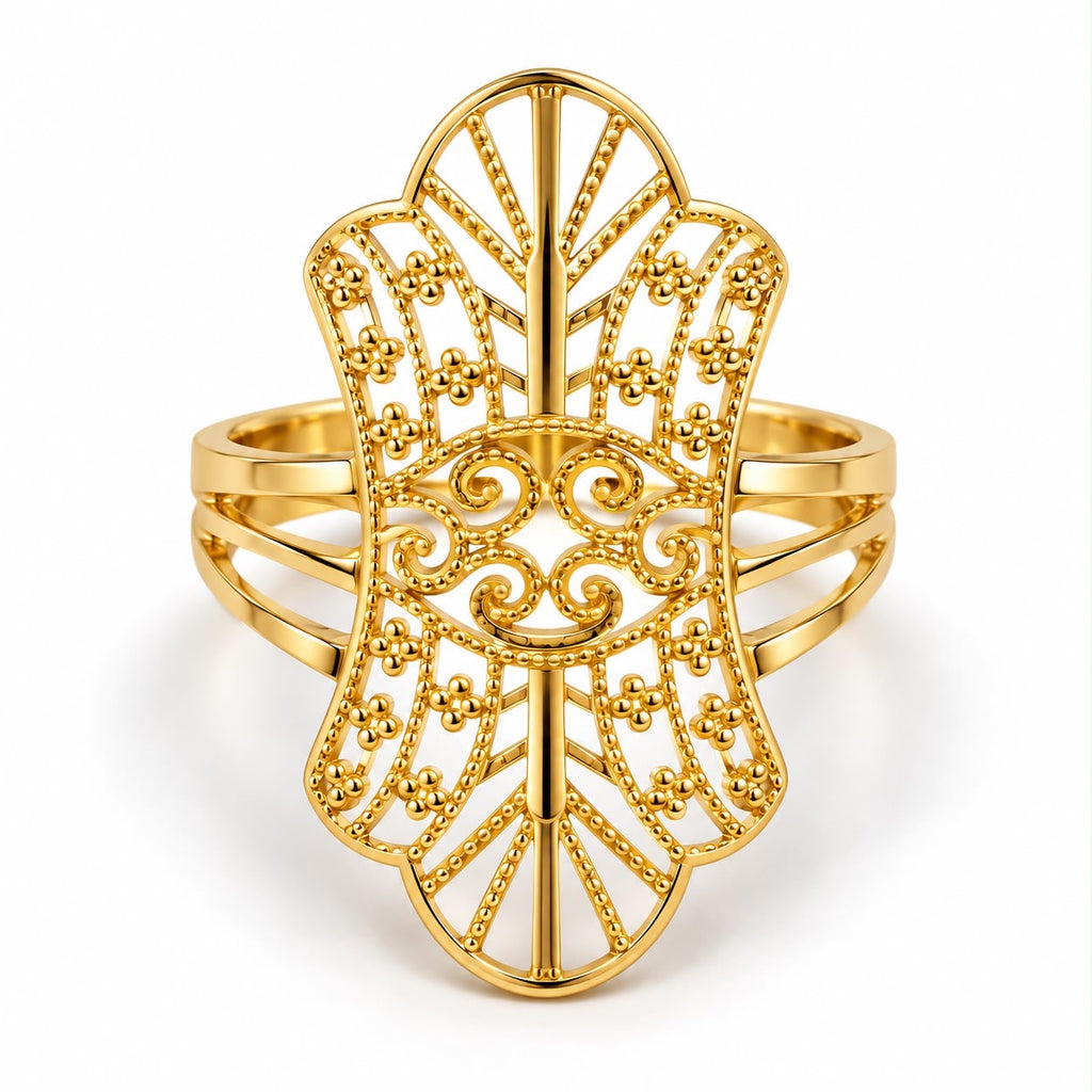 18k gold power ring, size 8, 1.86g