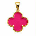 18k gold pink enamel pendant, 15mm, 1.24 total weight