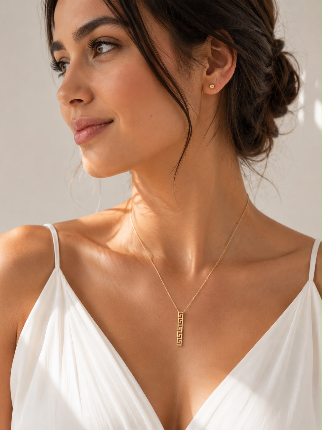18k gold Greek small pendant no chain