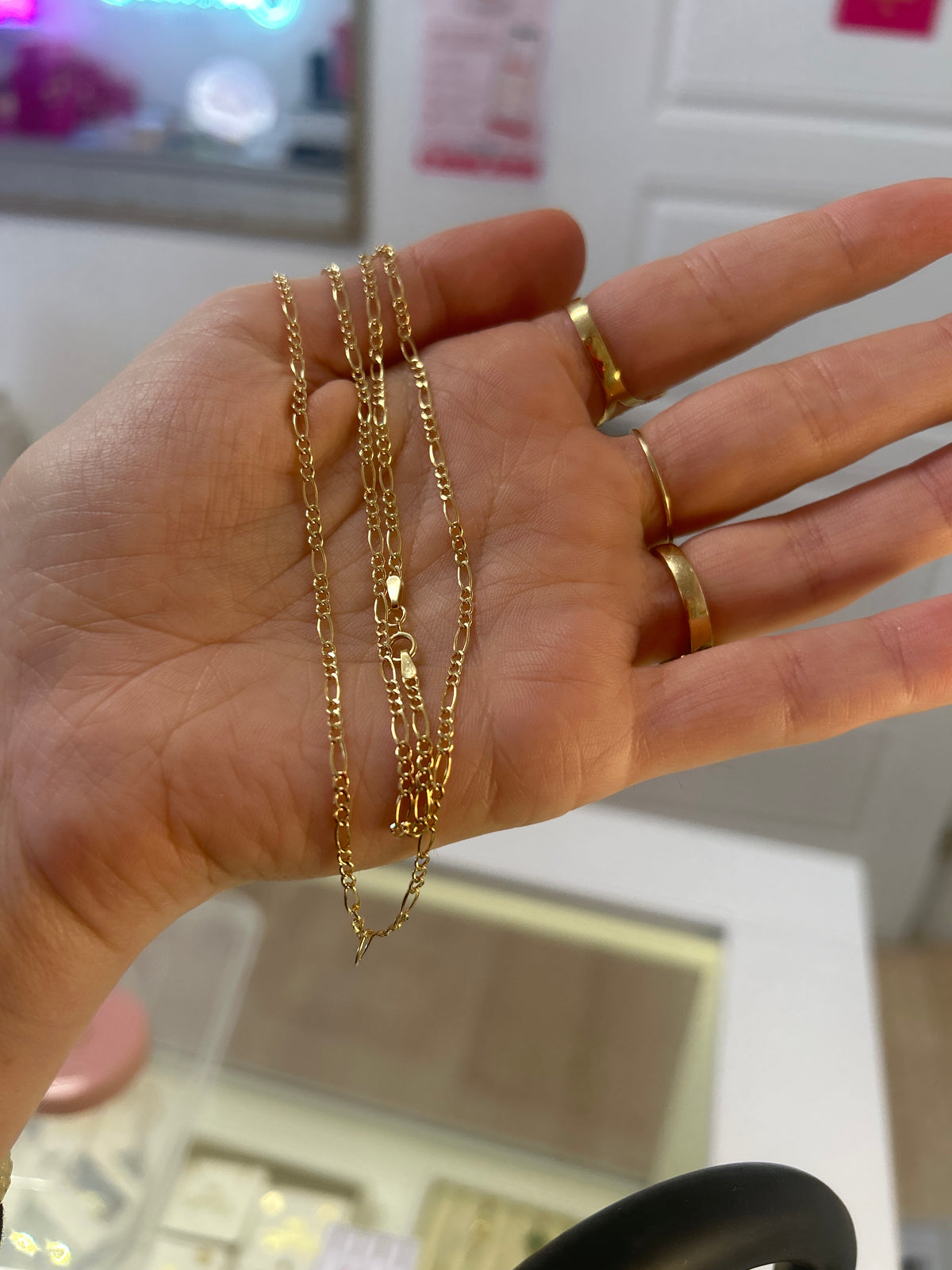 18K Gold Figaro Chain, 45cm, 1.50g