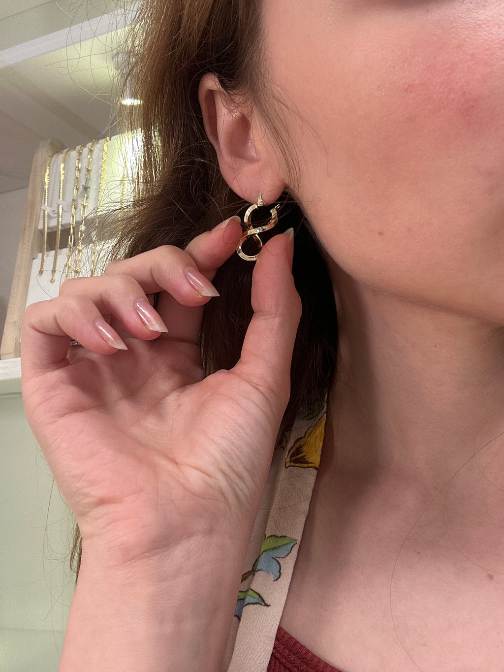 18k gold infinite hoops, 23mm, 1.56g