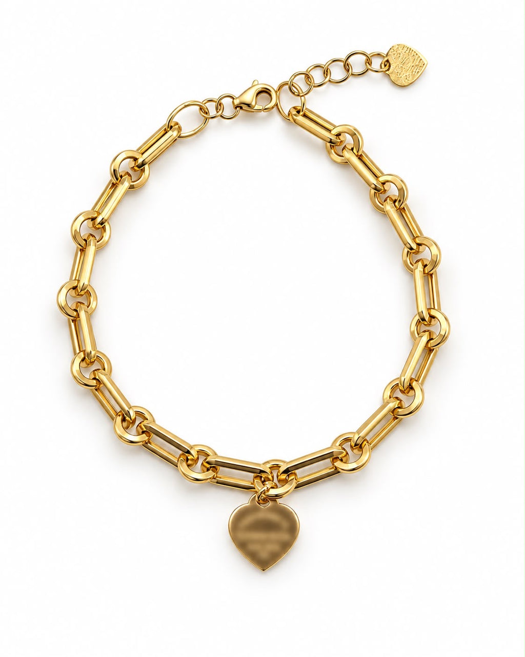 18k gold return heart bracelet, 19-22.5cm, 7.20g