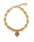 18k gold return heart bracelet, 19-22.5cm, 7.20g